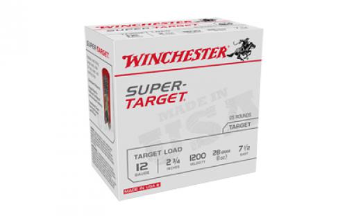 Winchester Ammunition SUPER-TARGET, TARGET LOAD, 12 Gauge 2.75, #7.5, 1 oz, Shotshell, 25 Round Box TRGT12007