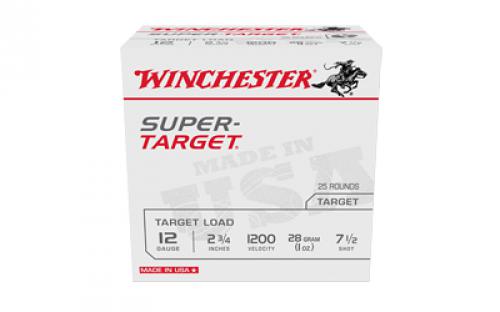 Winchester Ammunition SUPER-TARGET, TARGET LOAD, 12 Gauge 2.75", #7.5, 1 oz, Shotshell, 25 Round Box TRGT12007