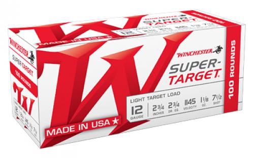 Winchester Ammunition Super Target, 12 Gauge 2.75, #7.5, 1 1/8 oz, 25 Round Box TRGT127