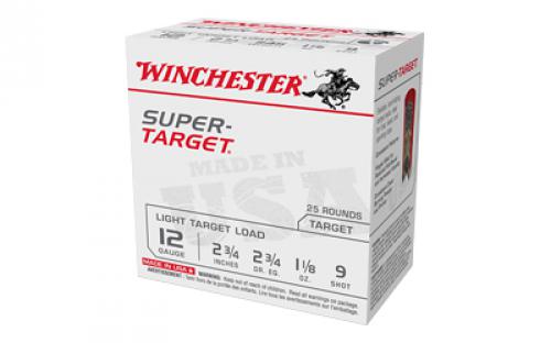 Winchester Ammunition Super Target, 12 Gauge 2.75", #9, 1 1/8 oz, 25 Round Box TRGT129