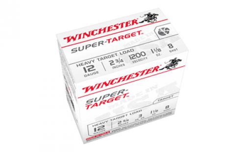 Winchester Ammunition Shotshell, 12 Gauge 2.75, #8 1 1/8oz, 25 Round Box TRGT12M8