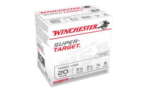 Winchester Ammunition Super Target, 20 Gauge 2.75, #8, 7/8 oz, 25 Round Box TRGT208