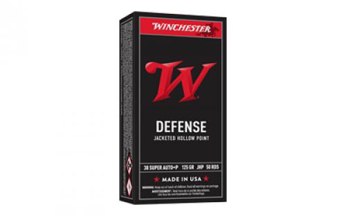 Winchester Ammunition USA WHITE BOX, 38 Super, 125 Grain, Jacketed Hollow Point Bullet, 50 Round Box USA38AJHP