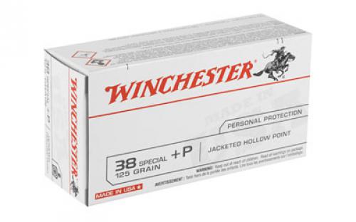 Winchester Ammunition USA, 38 Special, 125 Grain, Jacketed Hollow Point, +P, 50 Round Box USA38JHP