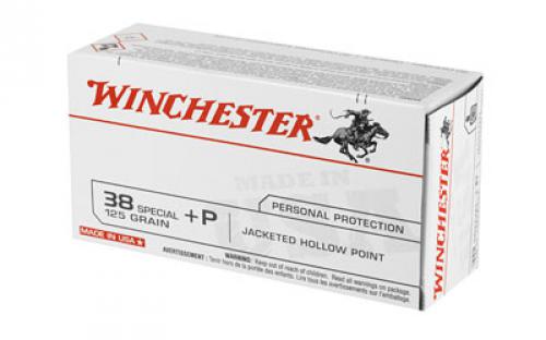 Winchester Ammunition USA, 38 Special, 125 Grain, Jacketed Hollow Point, +P, 50 Round Box USA38JHP