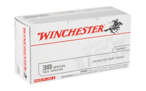 Winchester Ammunition USA, 38 Special, 125 Grain, Jacketed Soft Point, 50 Round Box USA38SP