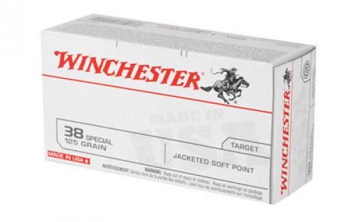 Winchester Ammunition USA, 38 Special, 125 Grain, Jacketed Soft Point, 50 Round Box USA38SP