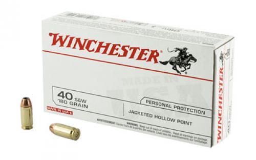 Winchester Ammunition USA, 40 S&W, 180 Grain, Jacketed Hollow Point, 50 Round Box USA40JHP