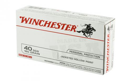 Winchester Ammunition USA, 40 S&W, 180 Grain, Jacketed Hollow Point, 50 Round Box USA40JHP