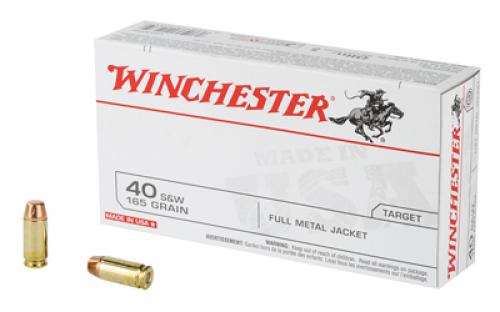 Winchester Ammunition USA, 40 S&W, 165 Grain, Full Metal Jacket, 50 Round Box USA40SW