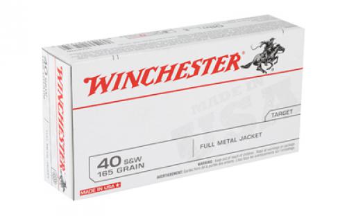 Winchester Ammunition USA, 40 S&W, 165 Grain, Full Metal Jacket, 50 Round Box USA40SW