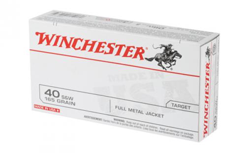 Winchester Ammunition USA, 40 S&W, 165 Grain, Full Metal Jacket, 50 Round Box USA40SW