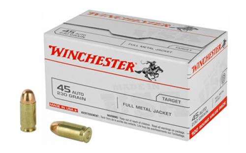 Winchester Ammunition USA, 45ACP, 230 Grain, Full Metal Jacket, 100 Round Box USA45AVP