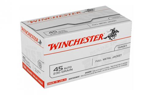 Winchester Ammunition USA, 45ACP, 230 Grain, Full Metal Jacket, 100 Round Box USA45AVP