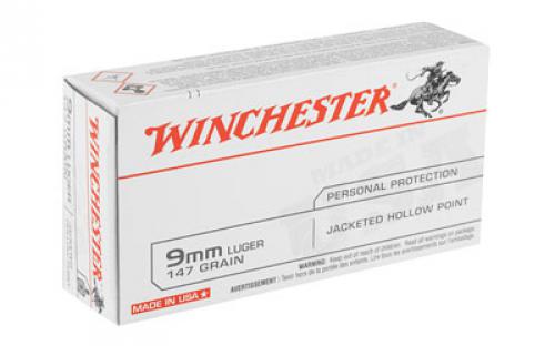 Winchester Ammunition USA, 9MM, 147 Grain, Jacketed Hollow Point, 50 Round Box USA9JHP2