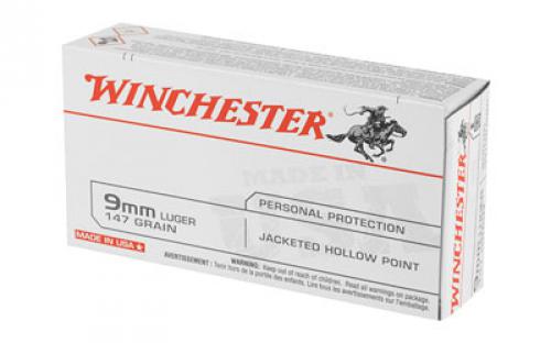 Winchester Ammunition USA, 9MM, 147 Grain, Jacketed Hollow Point, 50 Round Box USA9JHP2