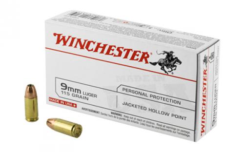 Winchester Ammunition USA, 9MM, 115 Grain, Jacketed Hollow Point, 50 Round Box USA9JHP