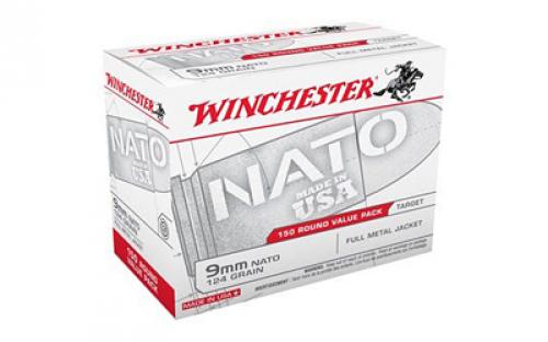 Winchester Ammunition USA, 9MM, 124 Grain, Full Metal Jacket, 150 Round Box USA9NATOY