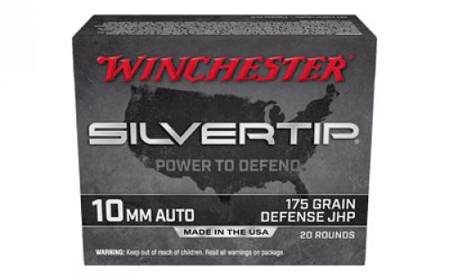 Winchester Ammunition Silvertip, 10MM, 175 Grain, Jacketed Hollow Point, 20 Round Box W10MMST