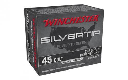 Winchester Ammunition Silvertip, 45 Long Colt, 225 Grain, Jacketed Hollow Point Bullet, 20 Round Box W45CST