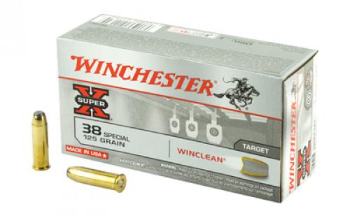 Winchester Ammunition Super X Winclean, 38 Special, 125 Grain, Jacketed Flat Point Clean, 50 Round Box WC381