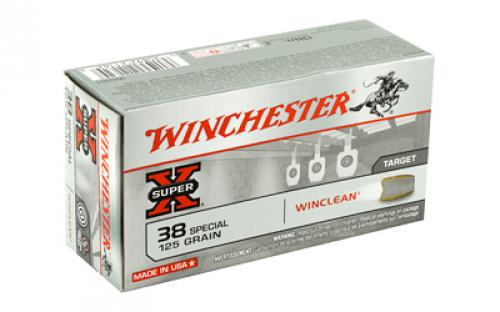 Winchester Ammunition Super X Winclean, 38 Special, 125 Grain, Jacketed Flat Point Clean, 50 Round Box WC381