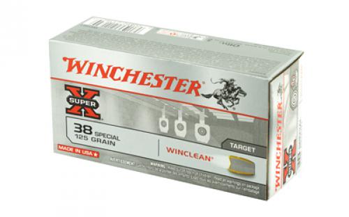 Winchester Ammunition Super X Winclean, 38 Special, 125 Grain, Jacketed Flat Point Clean, 50 Round Box WC381