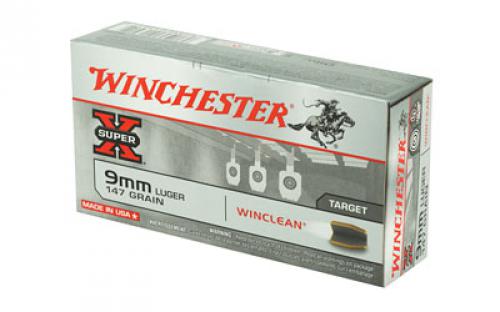 Winchester Ammunition Super X Winclean, 9MM, 147 Grain, Brass Enclosed Base Clean, 50 Round Box WC93