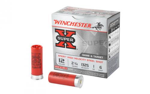 Winchester Ammunition Xpert, 12 Gauge, 2.75, #6, 1oz, Steel Shot, Lead Free, 25 Round Box, California Certified Nonlead Ammunition WE12GT6