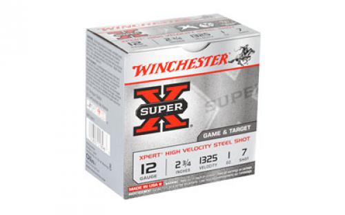 Winchester Ammunition Xpert, 12 Gauge, 2.75", #7, 1oz, Steel Shot, Lead Free, 25 Round Box, California Certified Nonlead Ammunition WE12GT7