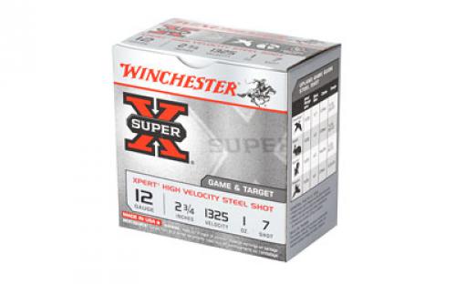 Winchester Ammunition Xpert, 12 Gauge, 2.75", #7, 1oz, Steel Shot, Lead Free, 25 Round Box, California Certified Nonlead Ammunition WE12GT7