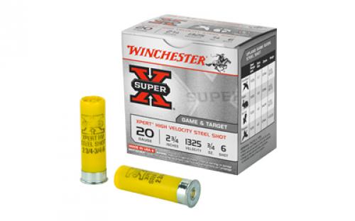 Winchester Ammunition Xpert, 20 Gauge, 2.75, #6, 3/4 oz., Steel Shot, Lead Free, 25 Round Box, California Certified Nonlead Ammunition WE20GT6