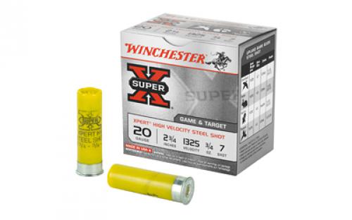 Winchester Ammunition Xpert, 20 Gauge, 2.75, #7, 3/4 oz., Steel Shot, Lead Free, 25 Round Box, California Certified Nonlead Ammunition WE20GT7