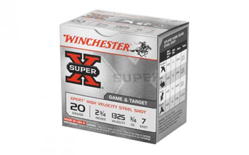 Winchester Ammunition Xpert, 20 Gauge, 2.75", #7, 3/4 oz., Steel Shot, Lead Free, 25 Round Box, California Certified Nonlead Ammunition WE20GT7