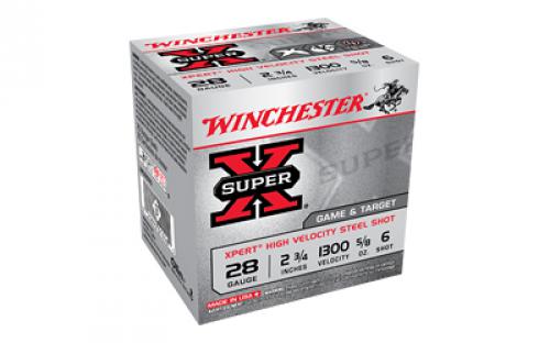 Winchester Ammunition XPERT STEEL, 28 Gauge 2.75, #6, Steel Shot, 25 Round Box WE28GT6