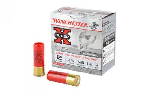 Winchester Ammunition Xpert HI-Velocity, Steel, 12 Gauge, 2.75, #2, 1.06 oz., Steel Shot, Lead Free, 25 Round Box WEX122