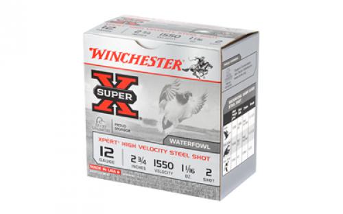 Winchester Ammunition Xpert HI-Velocity, Steel, 12 Gauge, 2.75", #2, 1.06 oz., Steel Shot, Lead Free, 25 Round Box WEX122