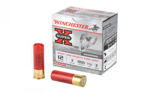 Winchester Ammunition Xpert HI-Velocity Steel, 12 Gauge, 3, #2, 1 1/8 oz., 25 Round Box WEX1232