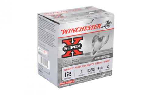 Winchester Ammunition Xpert HI-Velocity Steel, 12 Gauge, 3", #2, 1 1/8 oz., 25 Round Box WEX1232