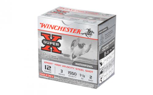 Winchester Ammunition Xpert HI-Velocity Steel, 12 Gauge, 3", #2, 1 1/8 oz., 25 Round Box WEX1232