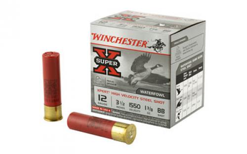 Winchester Ammunition Xpert HI-Velocity Steel, 12 Gauge, 3.5, #BB, 1 3/8 oz, Steel Shot, Lead Free, 25 Round Box WEX12LBB