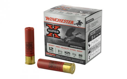 Winchester Ammunition Xpert HI-Velocity, Steel, 12 Gauge, 3.5, #BB, 1 1/4 oz., Steel Shot, Lead Free, 25 Round Box WEX12LMBB