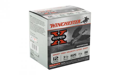 Winchester Ammunition Xpert HI-Velocity, Steel, 12 Gauge, 3.5", #BB, 1 1/4 oz., Steel Shot, Lead Free, 25 Round Box WEX12LMBB