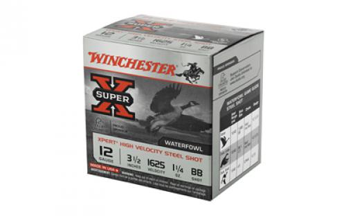 Winchester Ammunition Xpert HI-Velocity, Steel, 12 Gauge, 3.5", #BB, 1 1/4 oz., Steel Shot, Lead Free, 25 Round Box WEX12LMBB