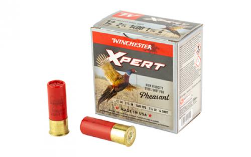 Winchester Ammunition Xpert HV Steel Pheasant, 12 Gauge 2.75, #4 Shot, 1 1/8 oz, Steel Shot, 25 Rounds WEXP12H4