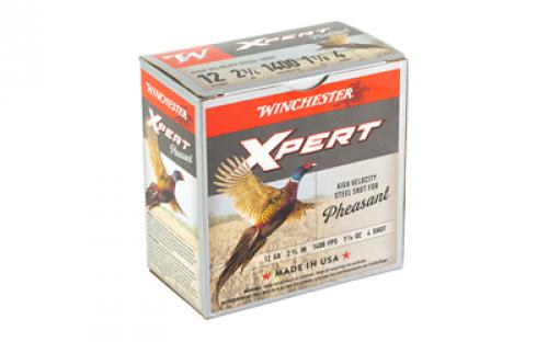 Winchester Ammunition Xpert HV Steel Pheasant, 12 Gauge 2.75", #4 Shot, 1 1/8 oz, Steel Shot, 25 Rounds WEXP12H4