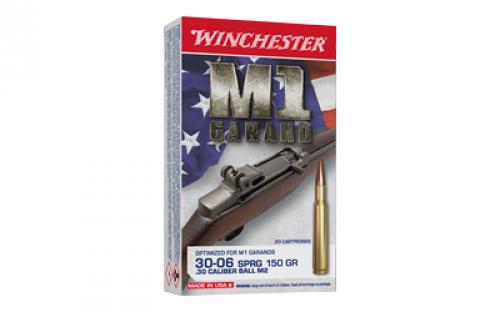 Winchester Ammunition M1 Garand, 30-06 Springfield, 150 Grain, Full Metal Jacket, 20 Round Box WIN3006M2