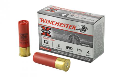 Winchester Ammunition Super-X, 12 Gauge, 3, #4, 1.875 oz., Shotshell, 10 Round Box X123MT4