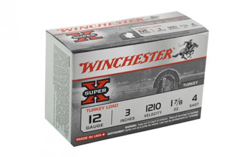 Winchester Ammunition Super-X, 12 Gauge, 3", #4, 1.875 oz., Shotshell, 10 Round Box X123MT4