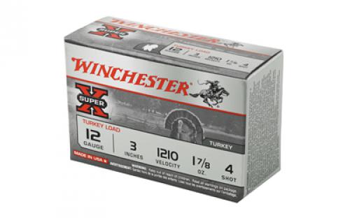 Winchester Ammunition Super-X, 12 Gauge, 3", #4, 1.875 oz., Shotshell, 10 Round Box X123MT4